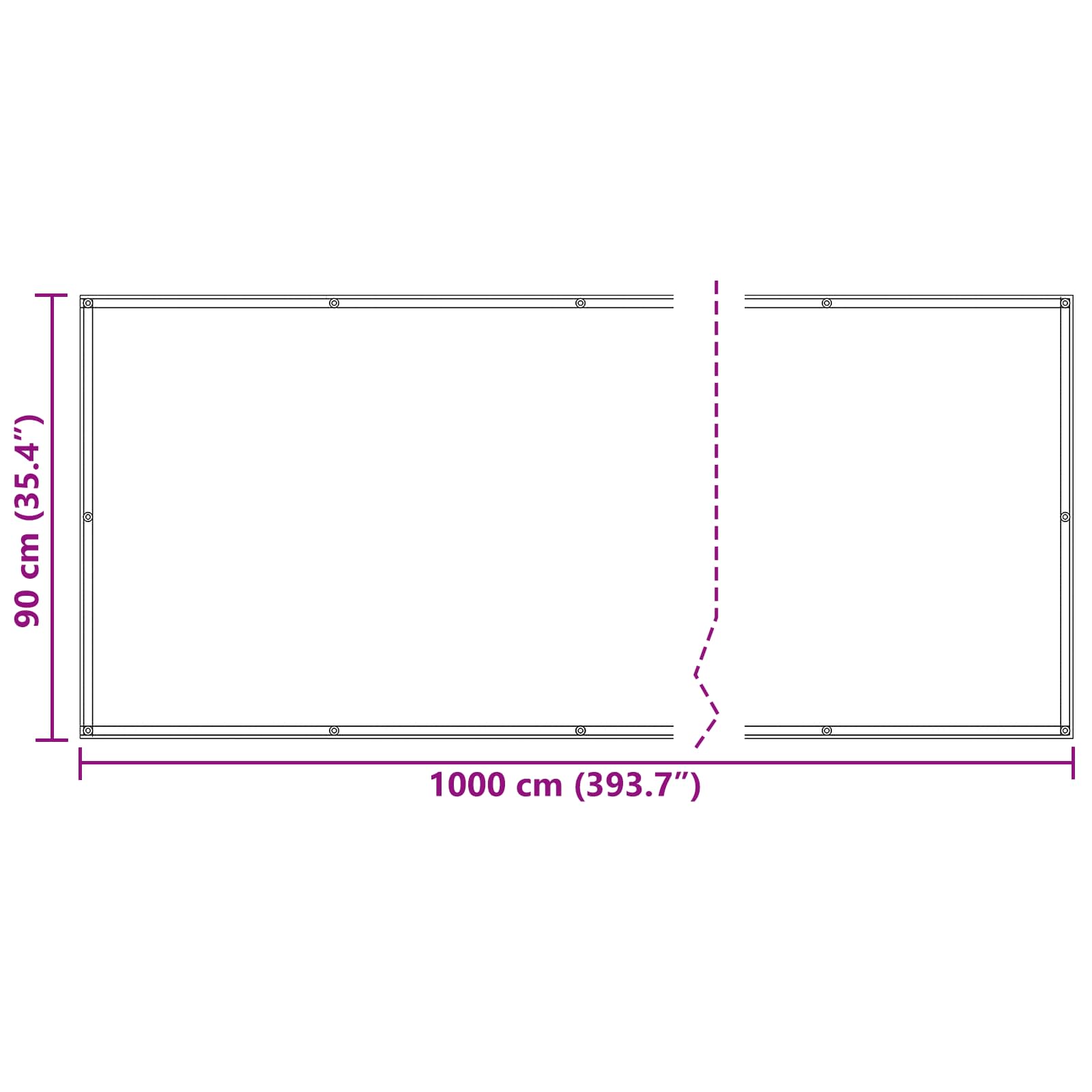 Balkon Scherm Bordeauxrood 90 x 1000 cm PU gecoat oxford alu image 7