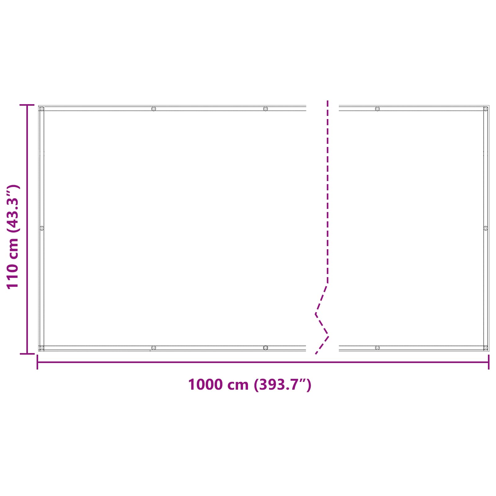 Balkon Scherm Lichtgrijs en wit. 110 x 1000 cm Oxford Stof image 8