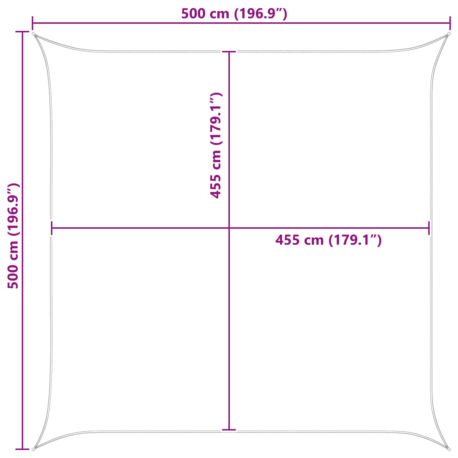 Buiten Zonneschaduwzeil 5 x 5 m 100% Polyester Oxford image 10