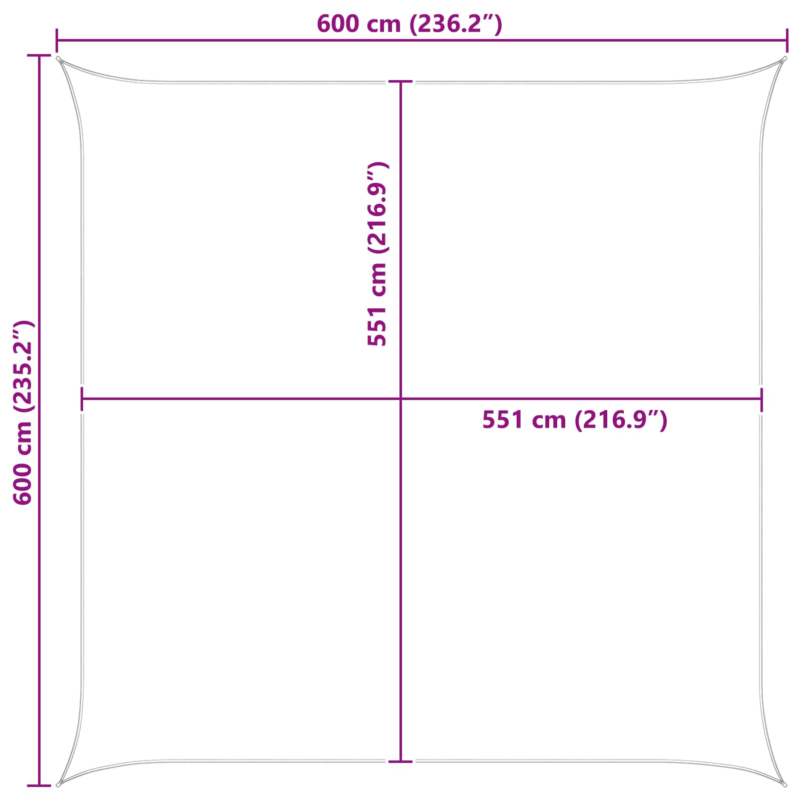 Buiten Zonneschaduwzeil 6 x 6 m 100% Polyester Oxford image 10