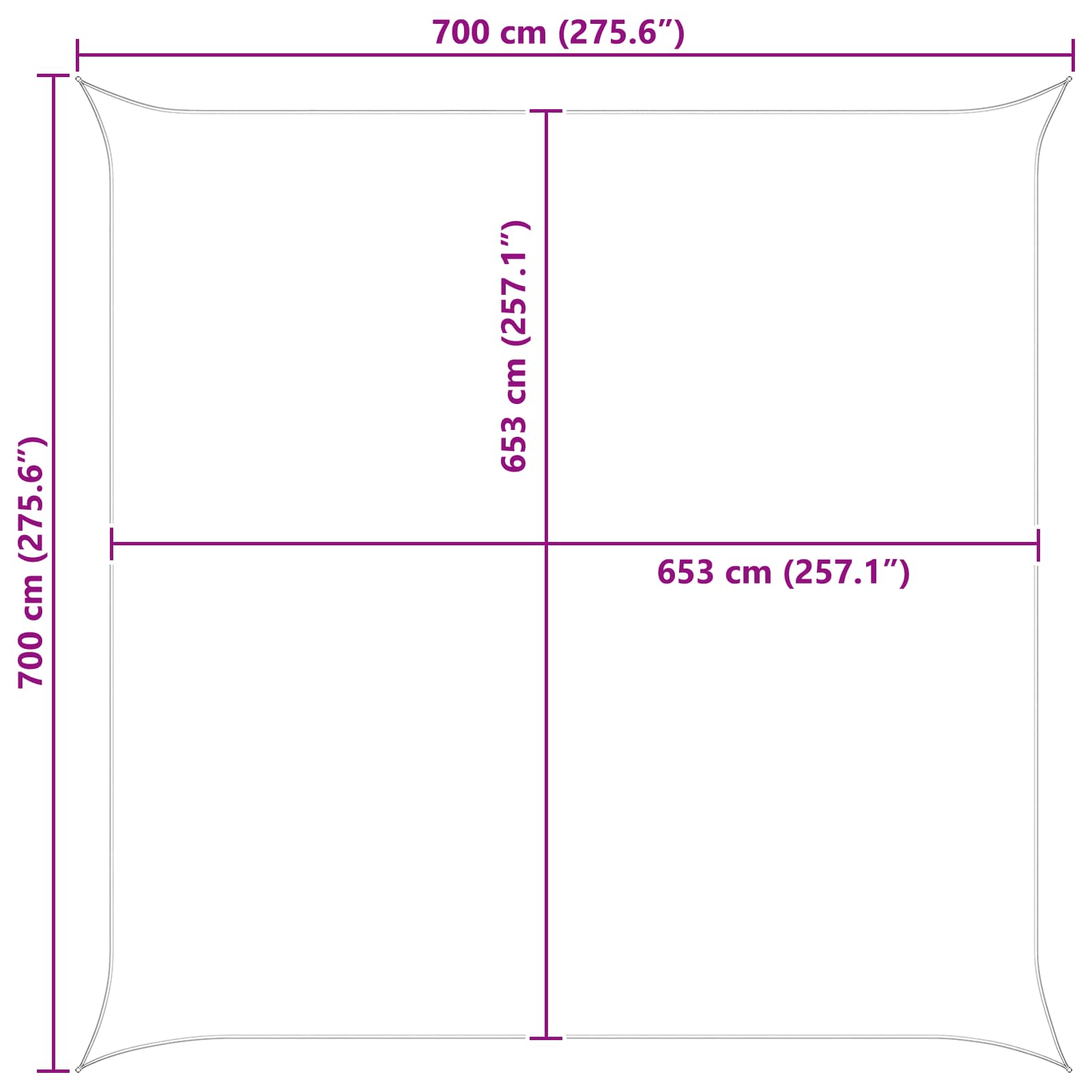 Buiten Zonneschaduwzeil 7 x 7 m 100% Polyester Oxford image 10