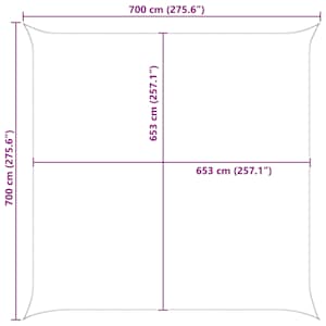 Sluneční plachta Oranžová a hnědá 7 x 7 m 100% polyester Oxford - obrázek 10