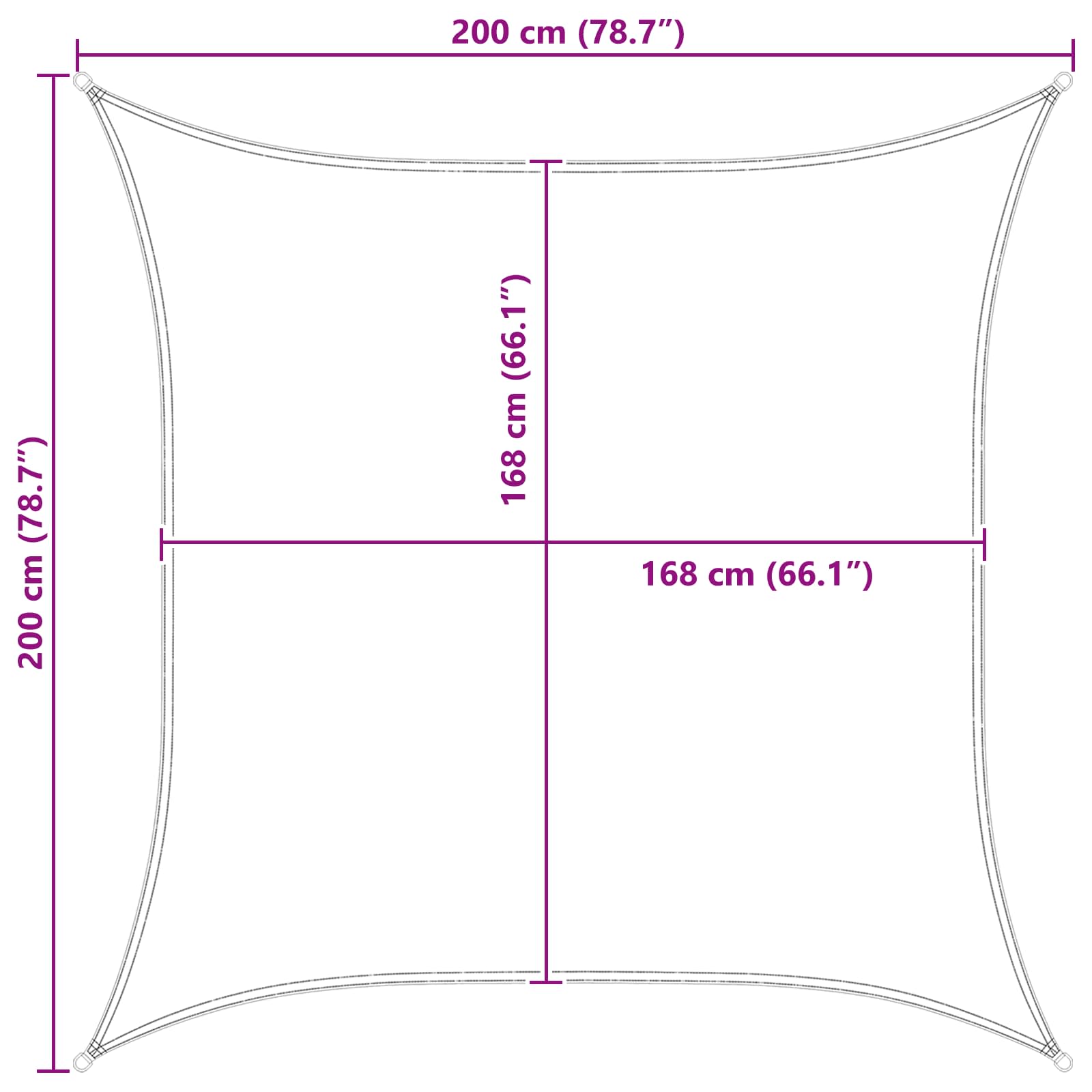 Buiten Zonneschaduwzeil Geel en Wit 2 x 2 m image 10