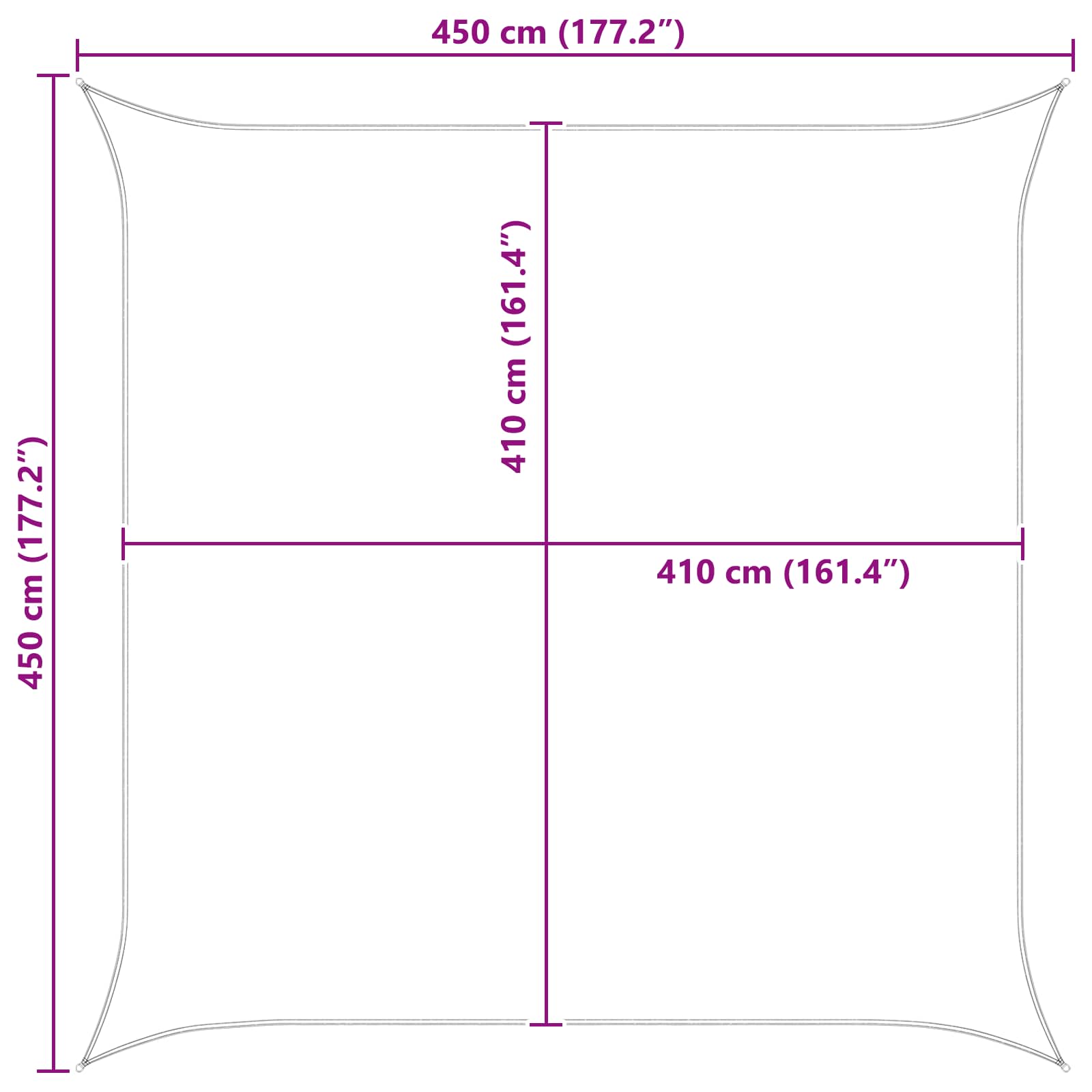 Buiten Zonneschaduwzeil Geel en Wit 4,5 x 4,5 m image 10