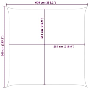 Sluneční plachta Modrá a bílá 6 x 6 m 100% polyester Oxford - obrázek 10