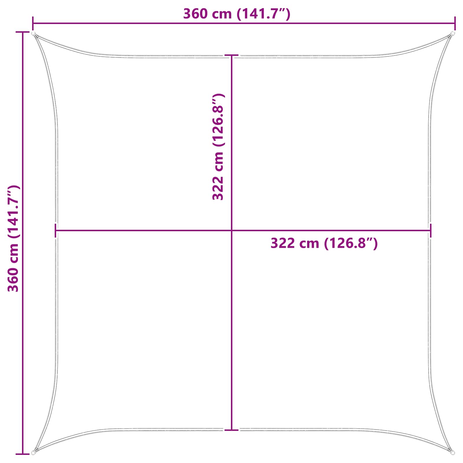 Buiten Zonneschaduwzeil 3,6 x 3,6 m 100% Polyester Oxford image 10
