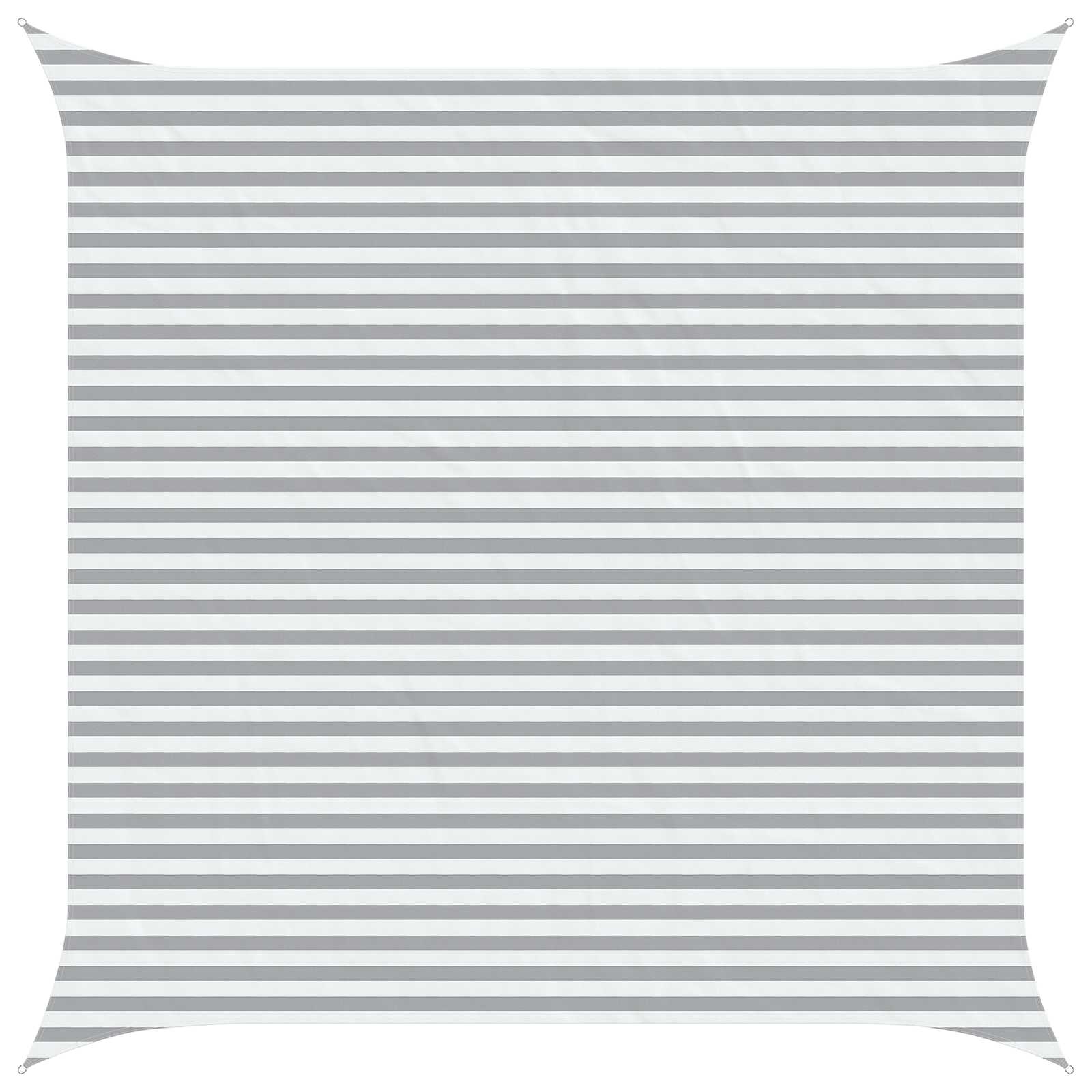 Buiten Zonneschaduwzeil Lichtgrijs en wit. 4,5 x 4,5 m image 2