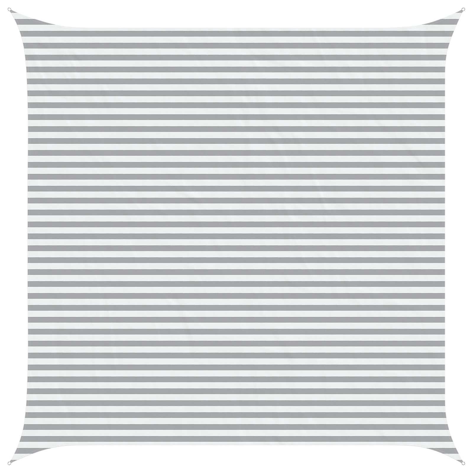 Buiten Zonneschaduwzeil Lichtgrijs en wit. 5 x 5 m image 2