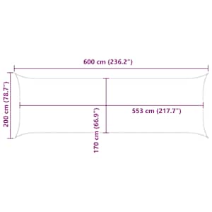 Sluneční plachta Bílá 6 x 2 m 100% polyester Oxford - obrázek 10