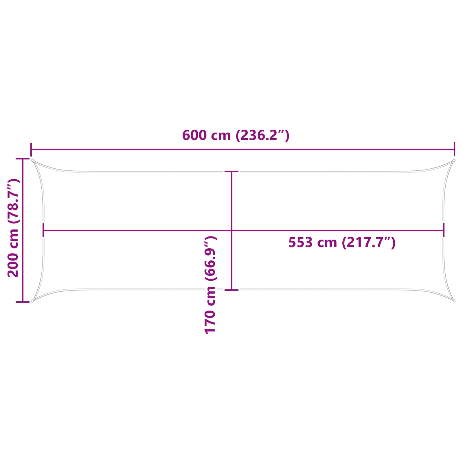 Zonneschaduwzeil Geel 6 x 2 m 100% Polyester Oxford image 10