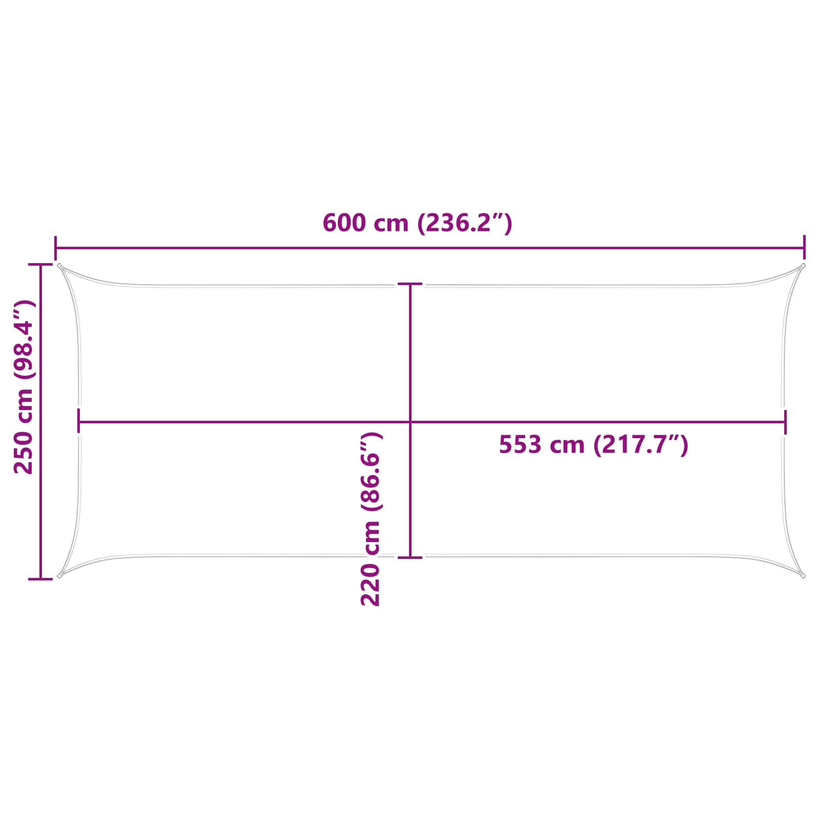 Zonneschaduwzeil Zwart 6 x 2,5 m 100% Polyester Oxford image 10