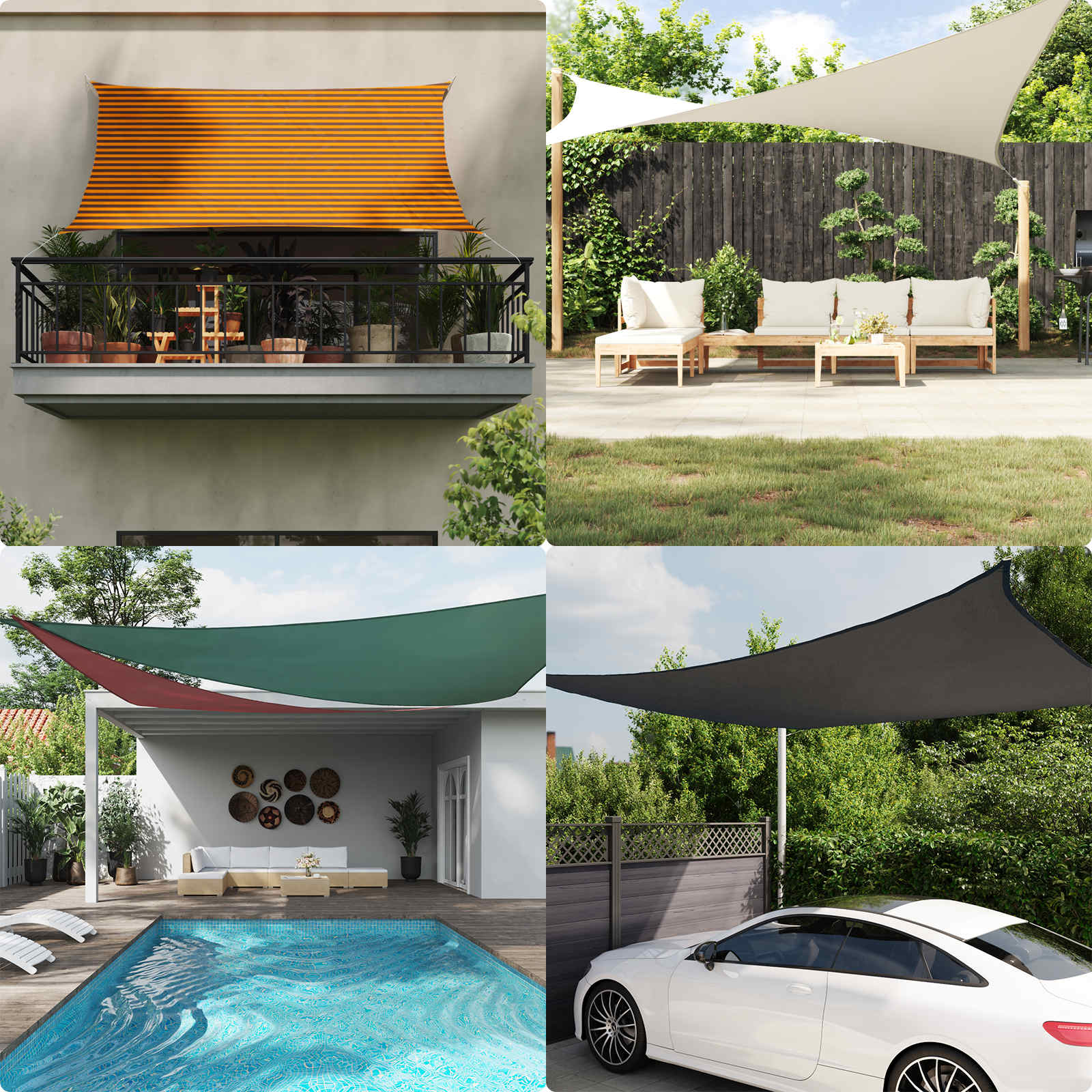 Zonneschaduwzeil Oranje en Bruin 5 x 2,5 m image 3