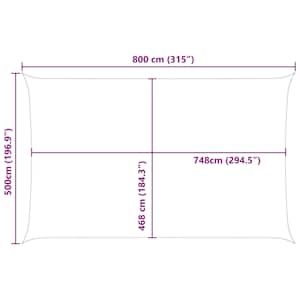 Sluneční plachta Oranžová a hnědá 8 x 5 m 100% polyester Oxford - obrázek 10