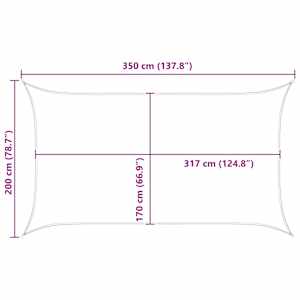 Sluneční plachta Žlutá a bílá 3,5 x 2 m 100% polyester Oxford - obrázek 10