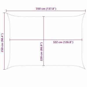 Sluneční plachta Žlutá a bílá 3,5 x 2,5 m 100% polyester Oxford - obrázek 10