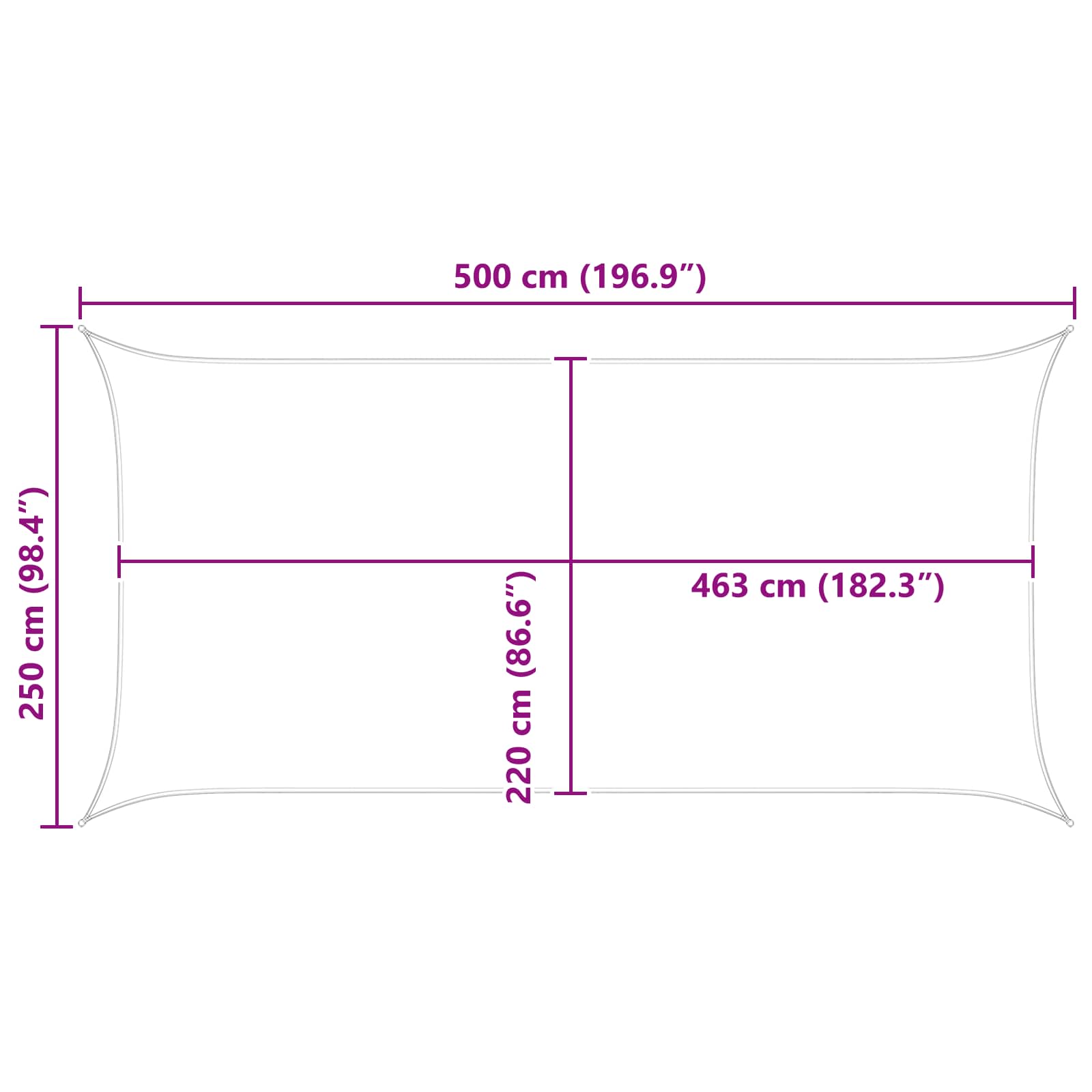 Zonneschaduwzeil Geel en Wit 5 x 2,5 m 100% Polyester Oxford image 10