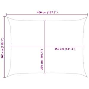 Sluneční plachta Žlutá a bílá 4 × 3 m 100% polyester Oxford - obrázek 10