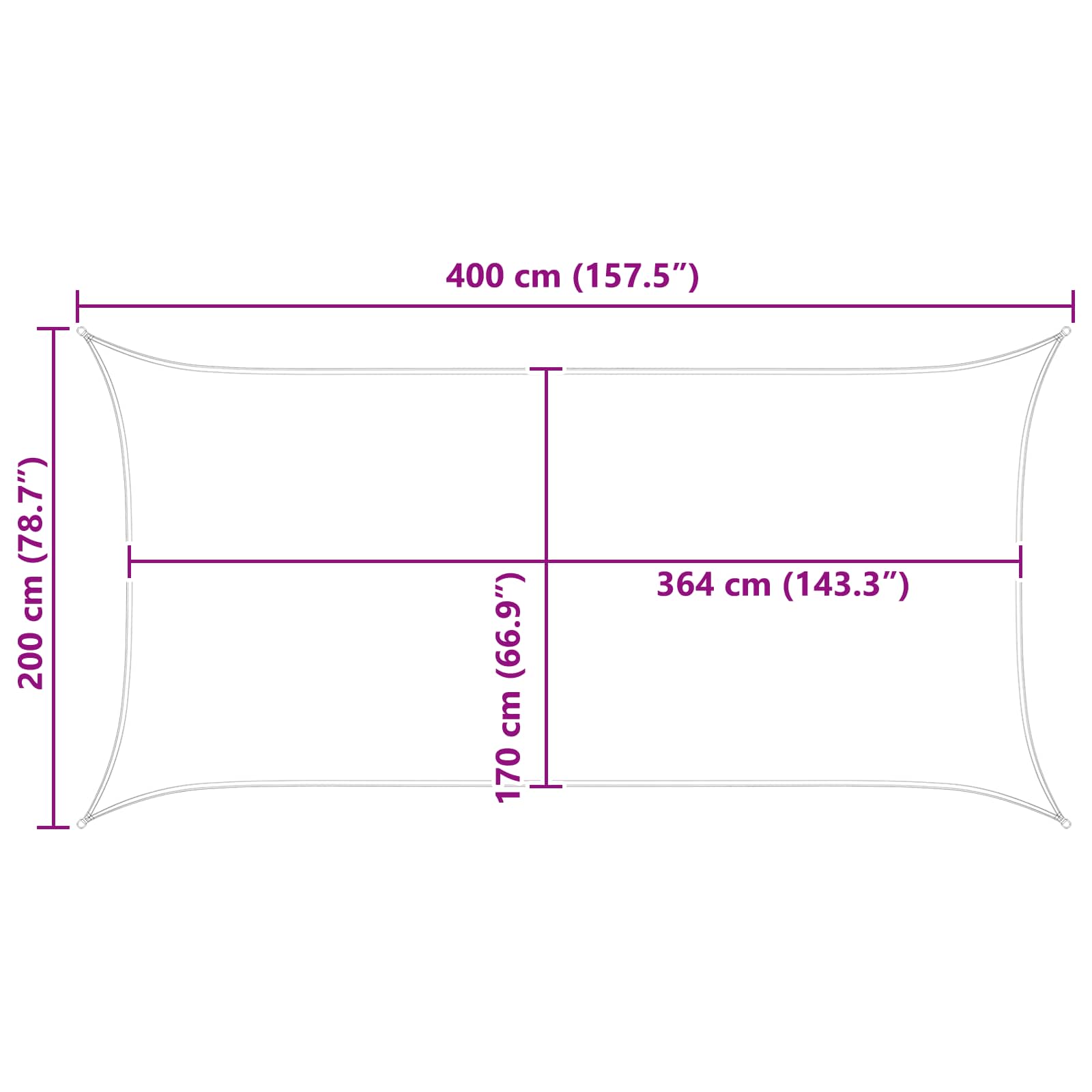 Zonneschaduwzeil Blauw en Wit 4 x 2 m 100% Polyester Oxford image 10