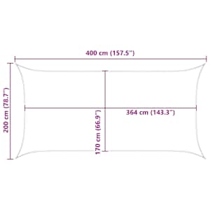 Sluneční plachta Modrá a bílá 4 x 2 m 100% polyester Oxford - obrázek 10