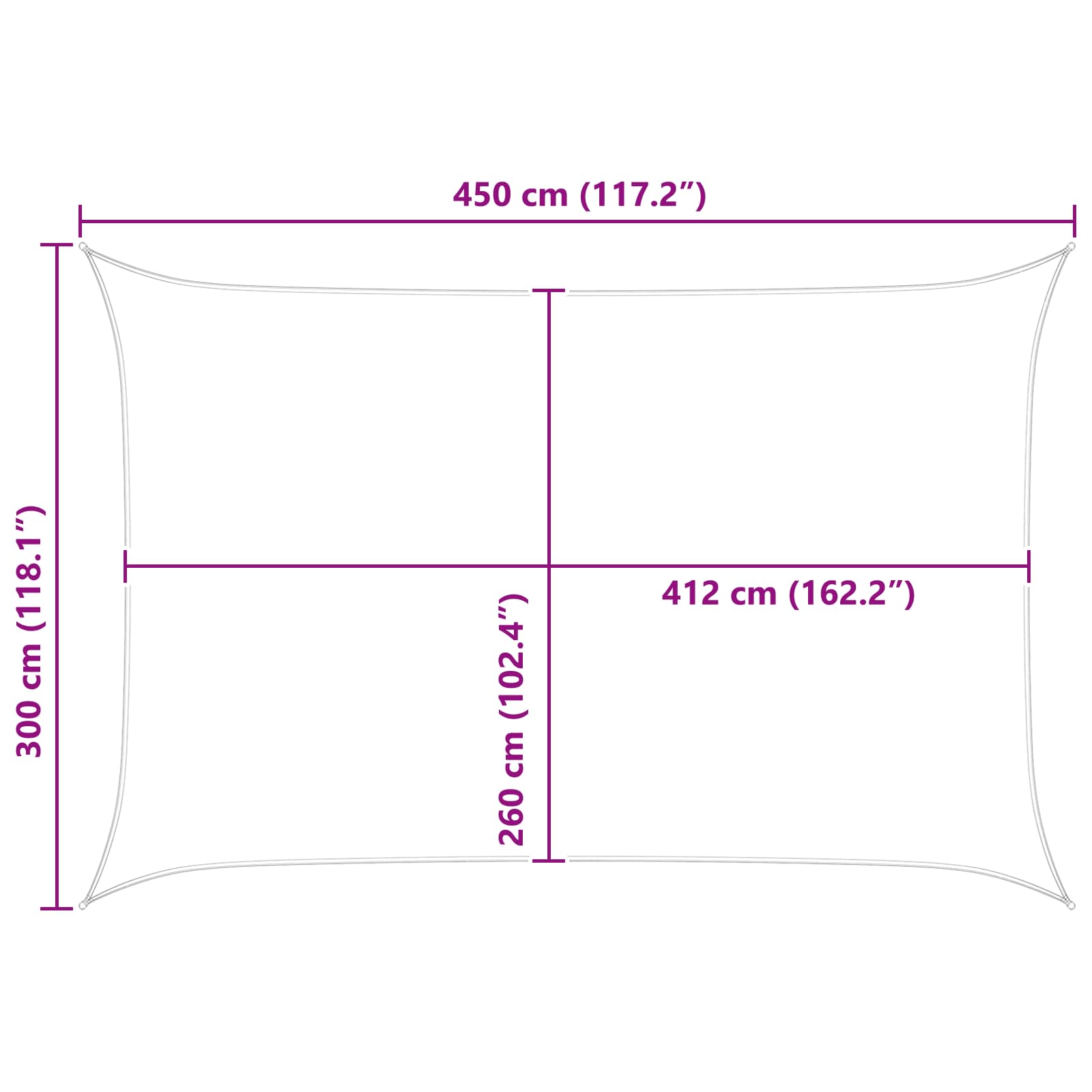 Zonneschaduwzeil Blauw en Wit 4,5 x 3 m 100% Polyester Oxford image 10