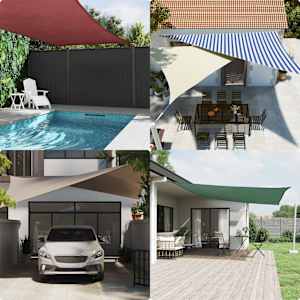 Sončno platno Modra in bela 7 x 6 m 100% poliester Oxford