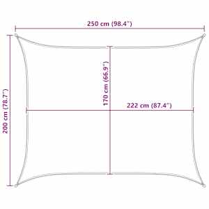 Sluneční plachta Světle šedá a bílá 2 x 2,5 m - obrázek 10