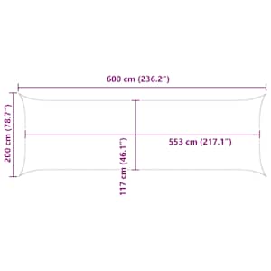 Sluneční plachta Světle šedá a bílá 6 x 2 m - obrázek 10
