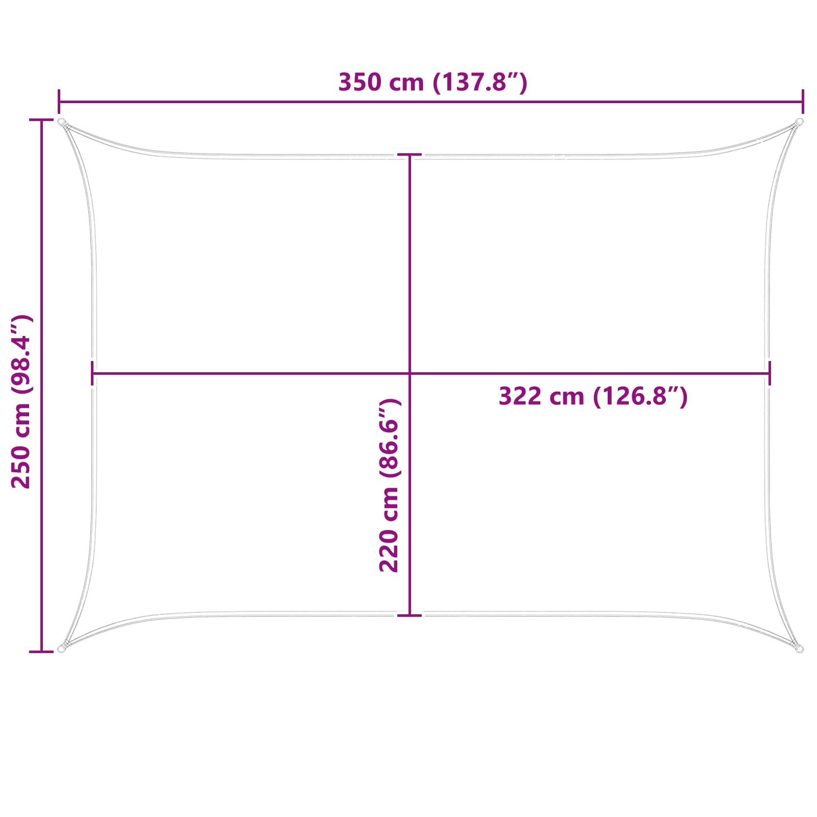 Zonneschaduwzeil Lichtgrijs en wit. 3,5 x 2,5 m image 10