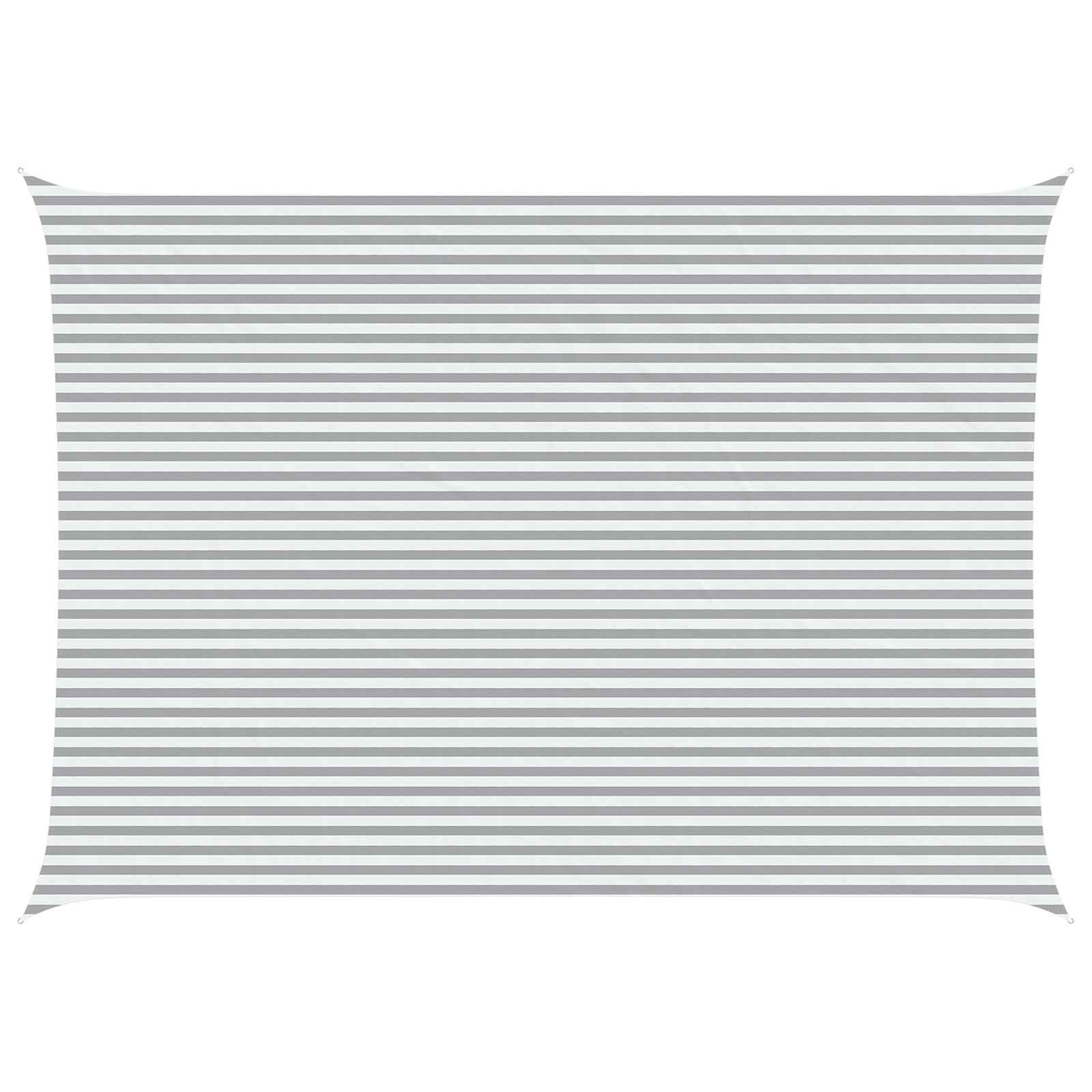 Zonneschaduwzeil Lichtgrijs en wit. 7 x 5 m image 2