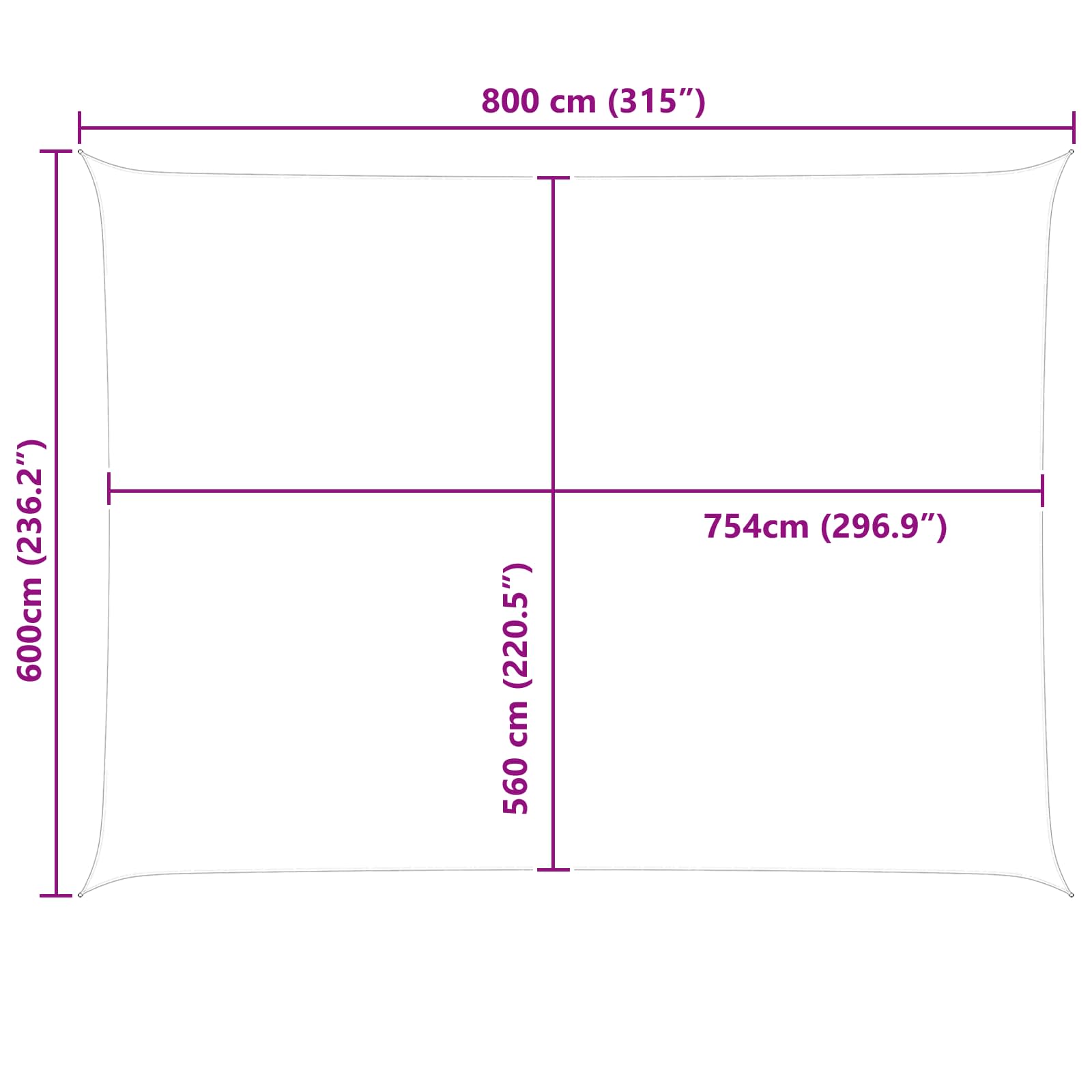 Zonneschaduwzeil Lichtgrijs en wit. 8 x 6 m image 10