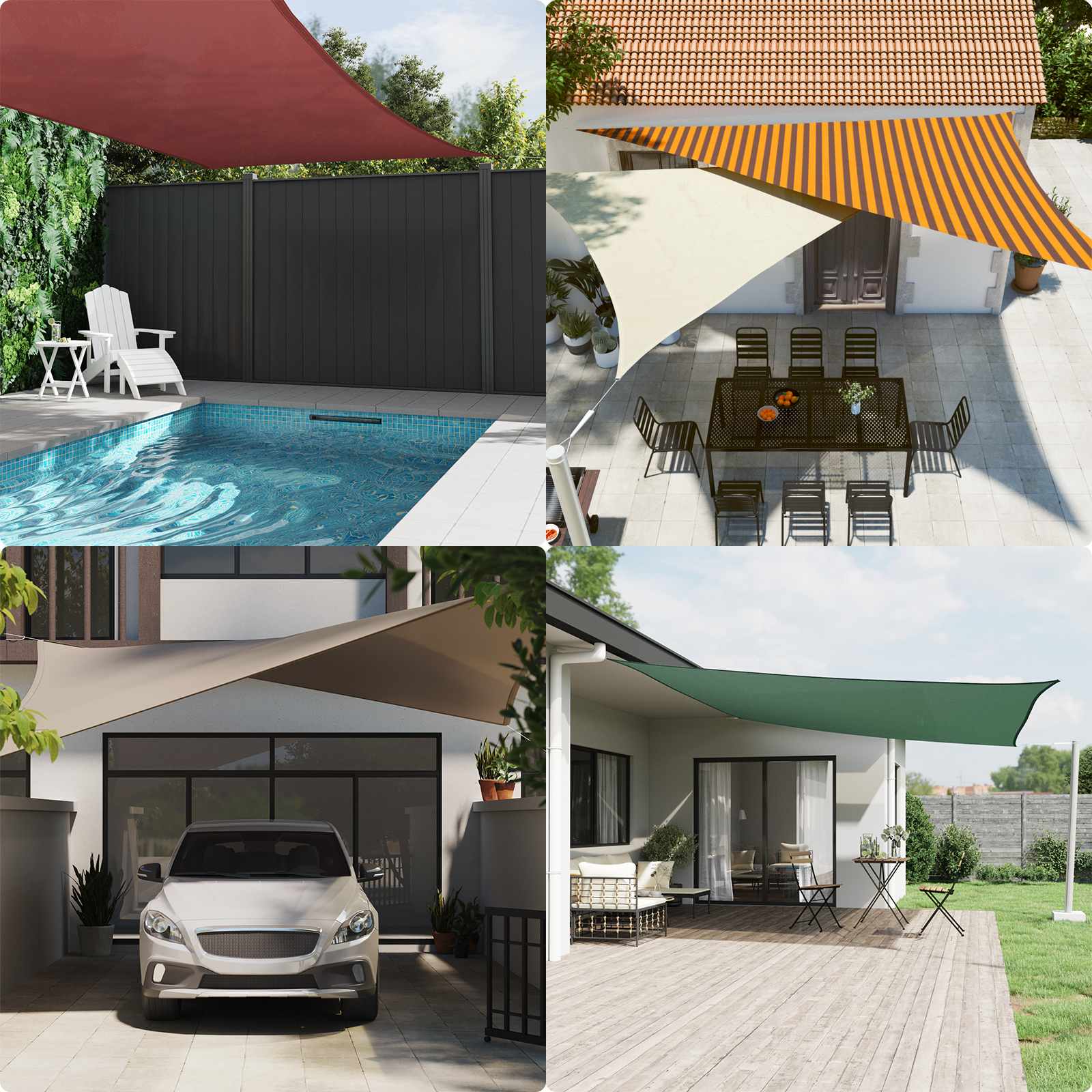 vidaXL Pânză de umbră Portocalie și maro 3 x 4 x 4 m