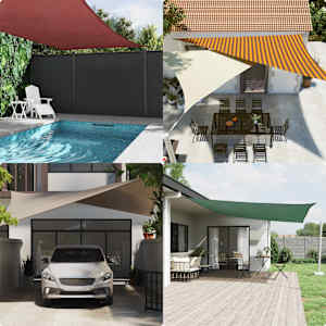 Zunanje sončno senčno platno 5 x 5 x 5 m 100% poliester Oxford