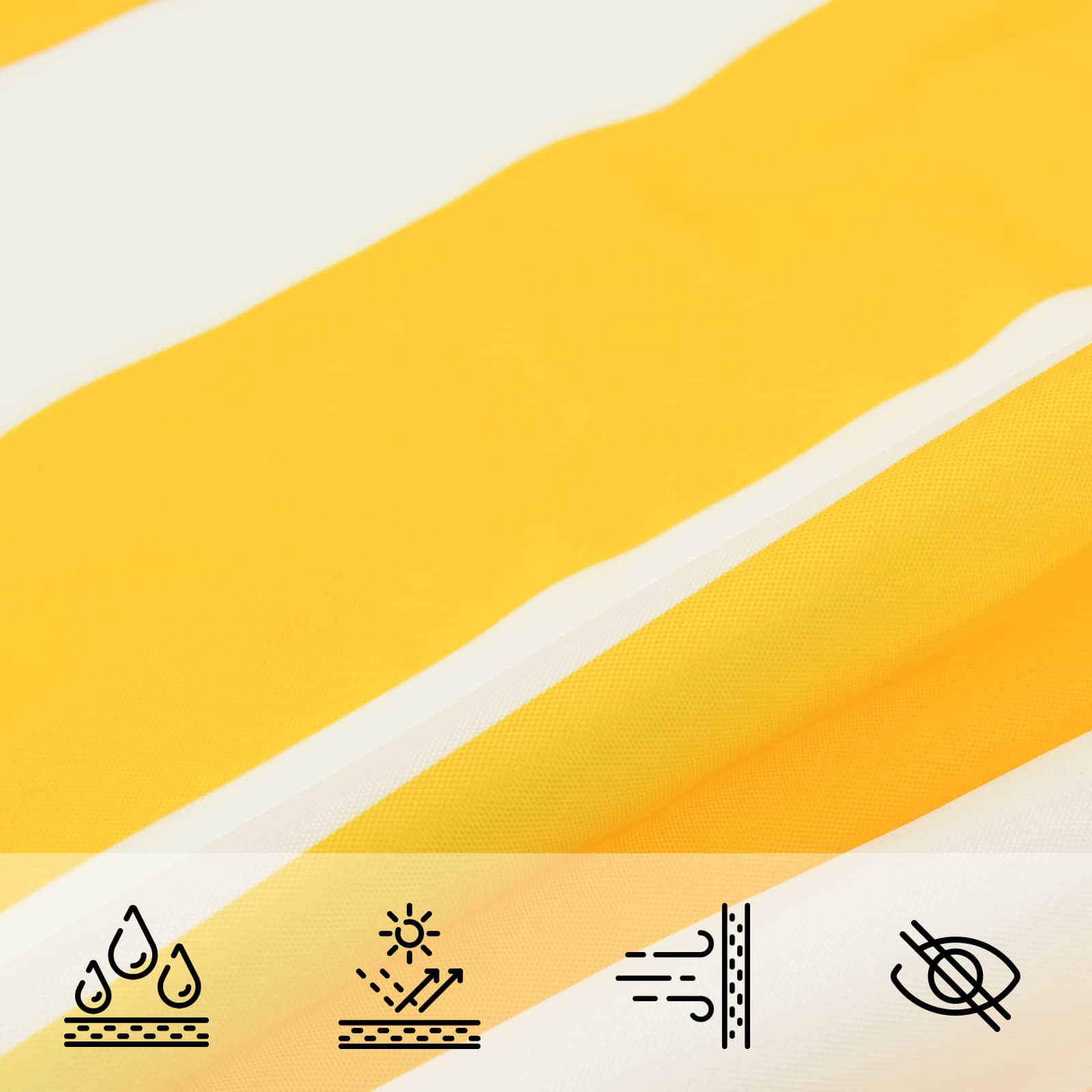 Buiten Zonneschaduwzeil Geel en Wit 2,5 x 2,5 x 3,5 m image 6