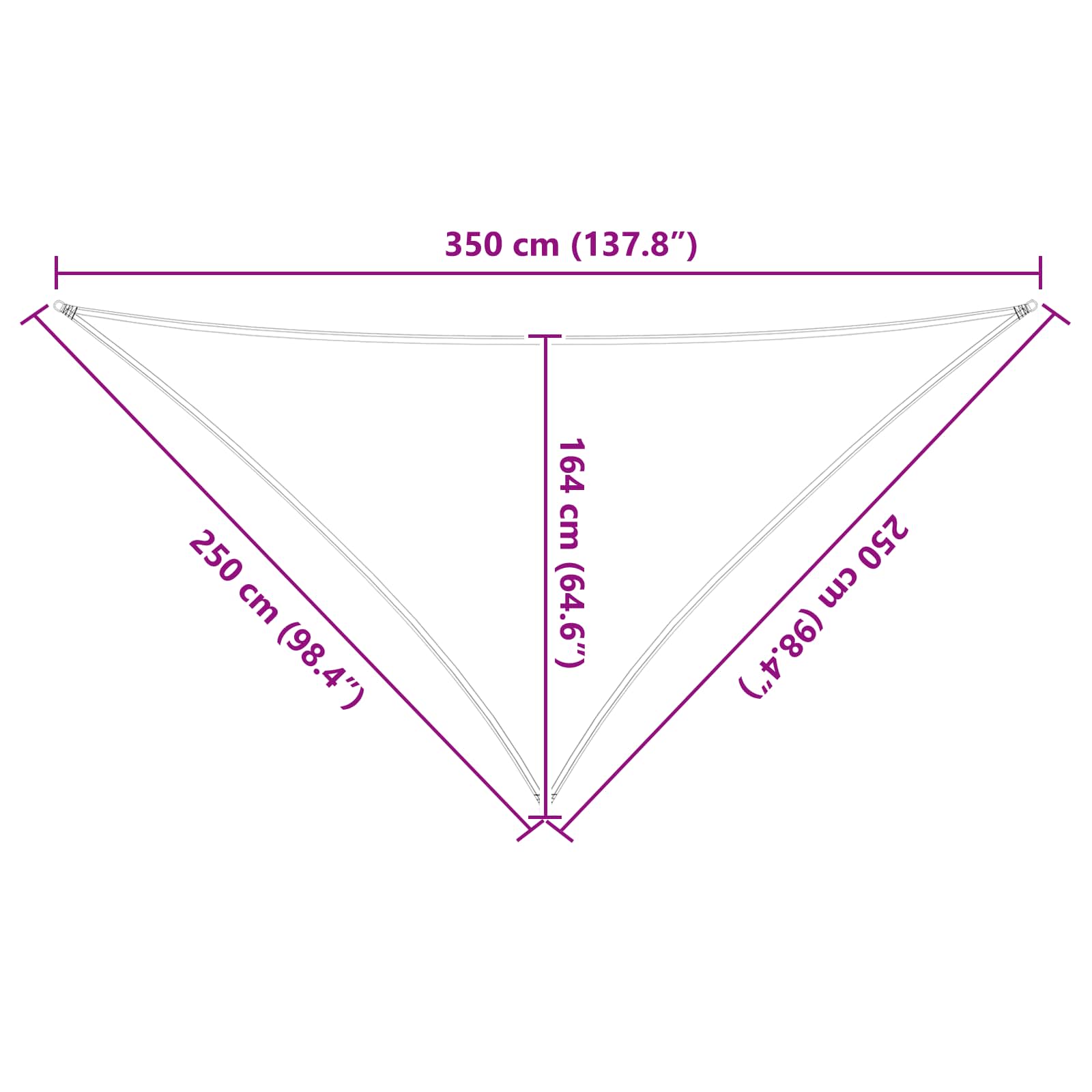 Buiten Zonneschaduwzeil Geel en Wit 2,5 x 2,5 x 3,5 m image 10
