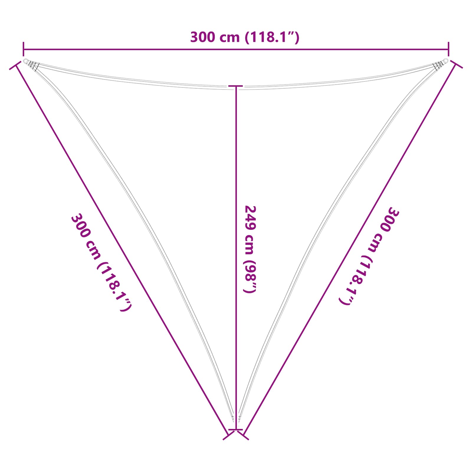 Buiten Zonneschaduwzeil Geel en Wit 3 x 3 x 3 m image 10
