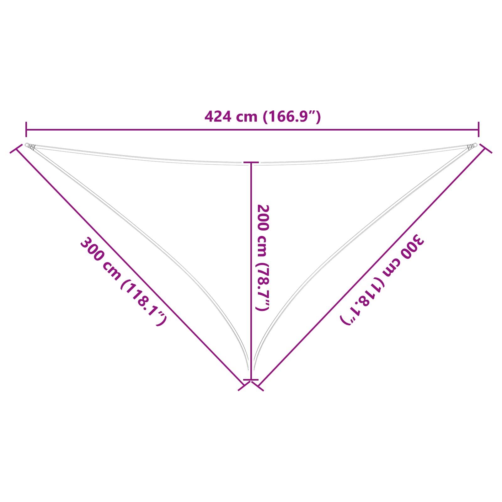 Zonneschaduwzeil 3 x 3 x 4,24 m 100% Polyester Oxford image 10