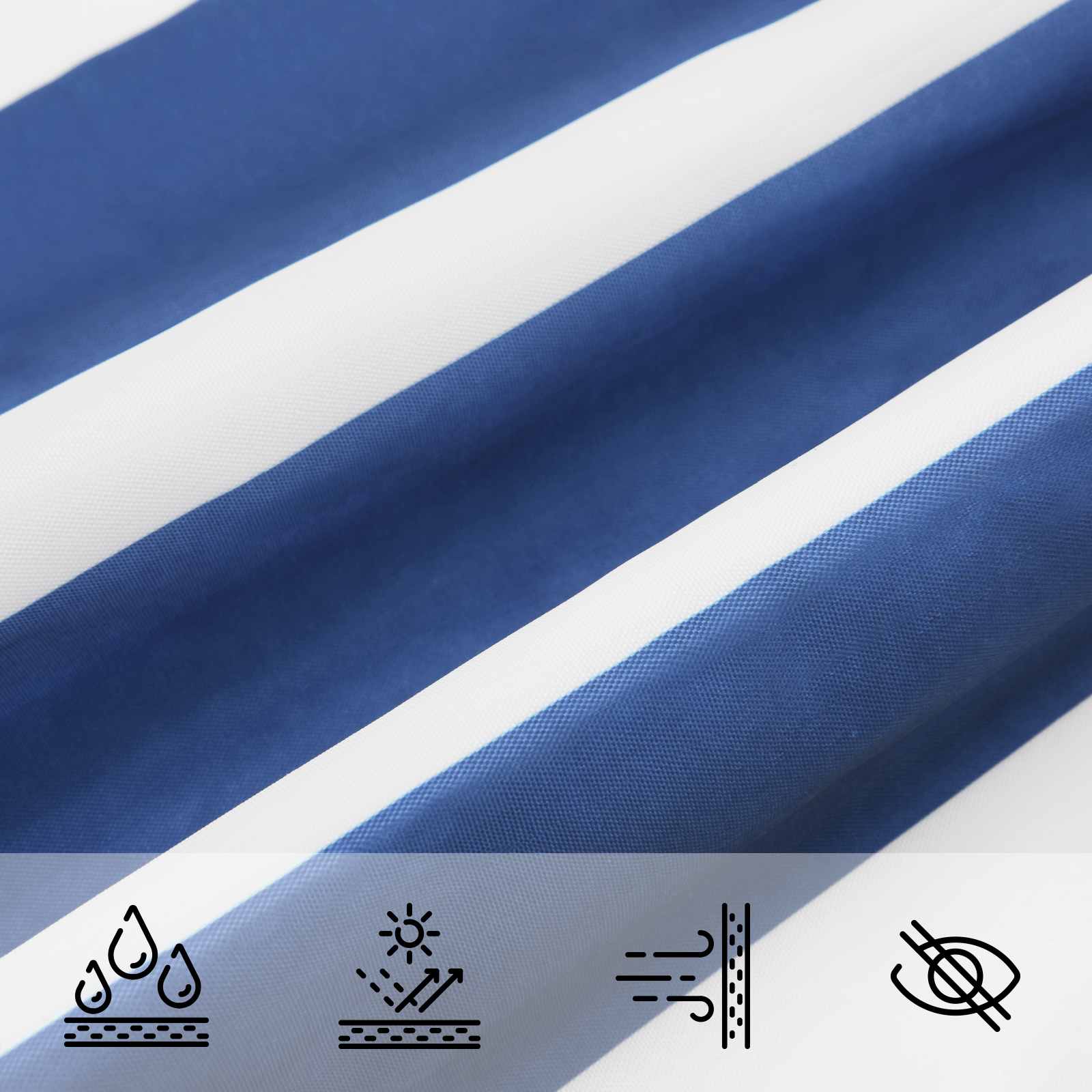 Buiten Zonneschaduwzeil Blauw en Wit 3,5 x 3,5 x 4,9 m image 6