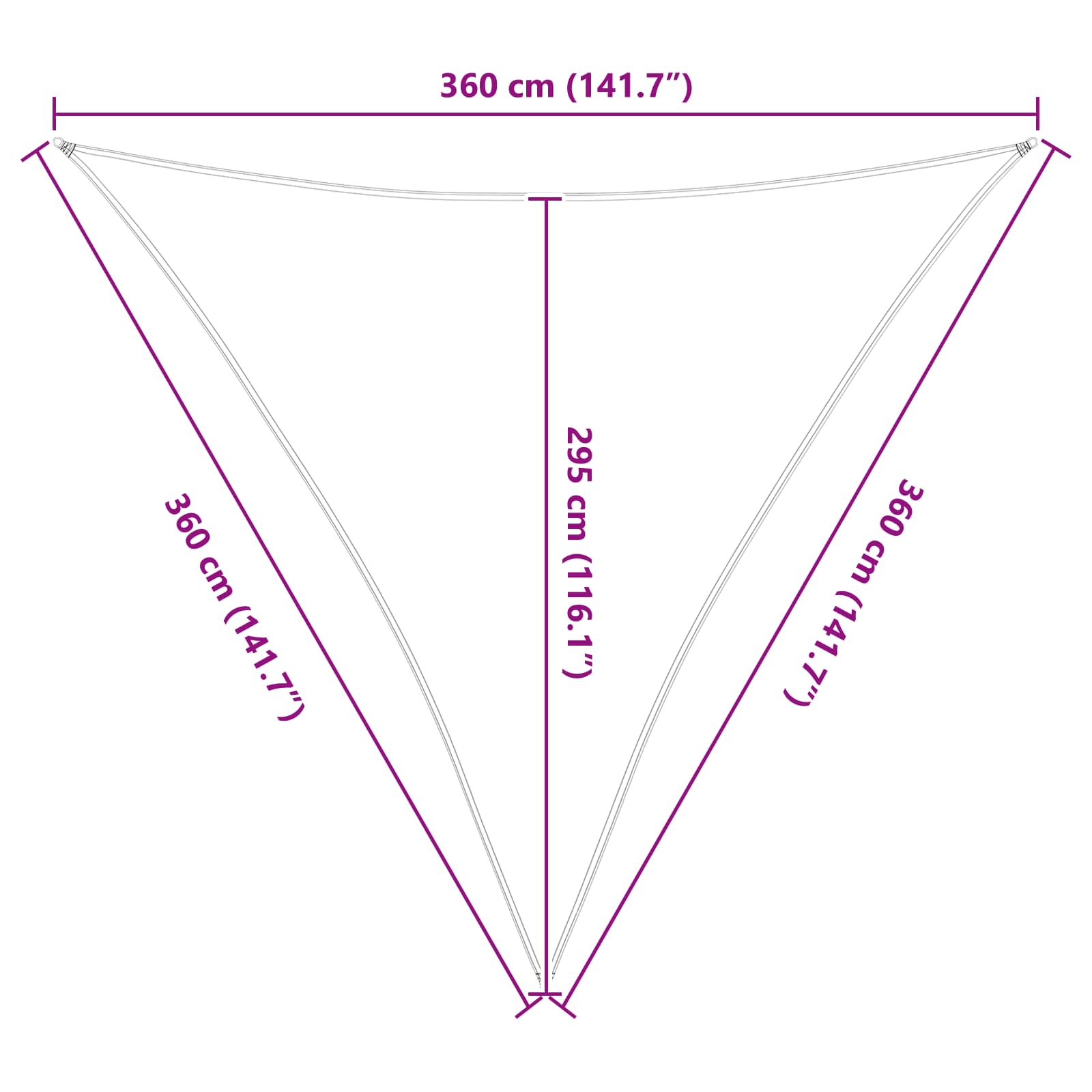 Buiten Zonneschaduwzeil Lichtgrijs en wit. 3,6 x 3,6 x 3,6 m image 10