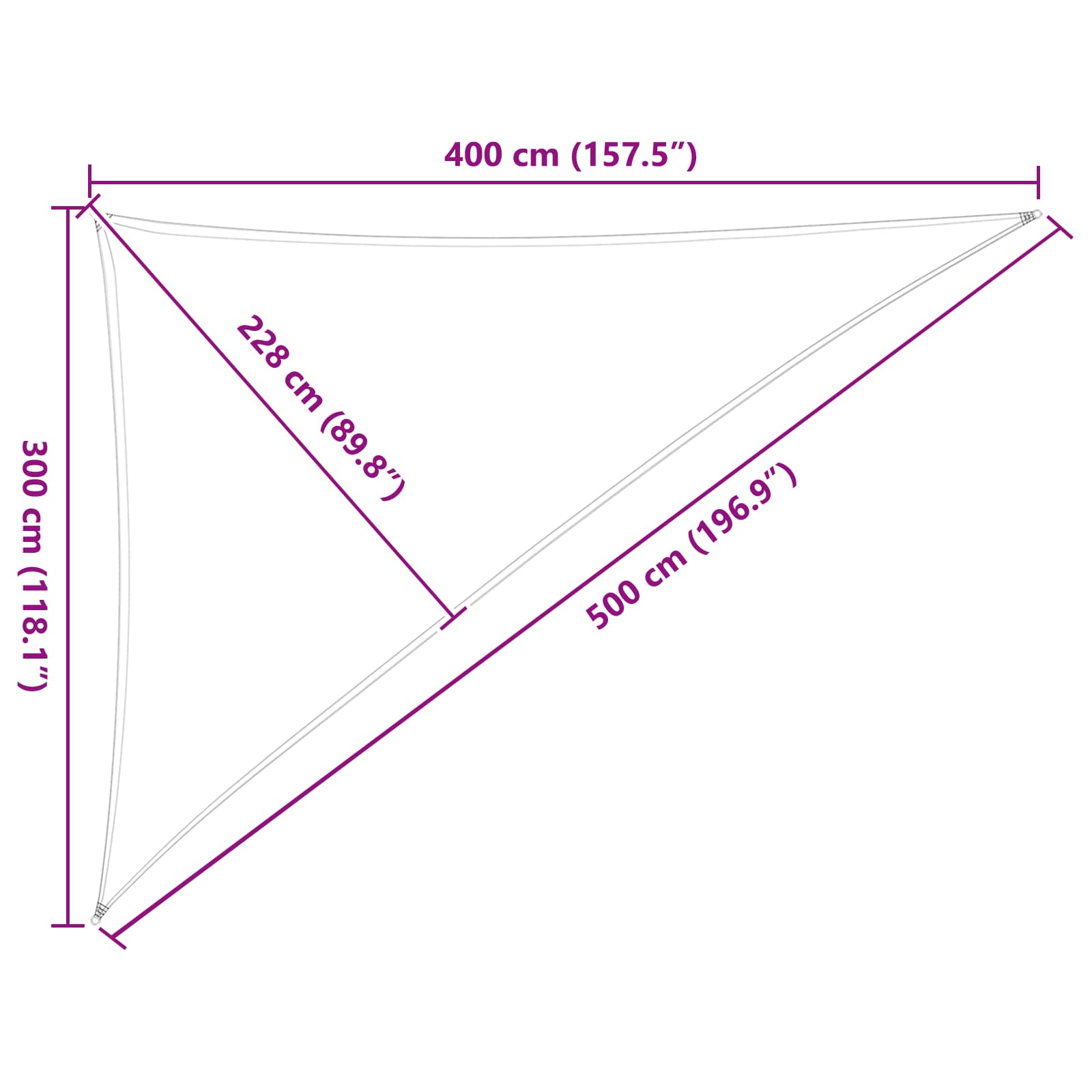 Buiten Zonneschaduwzeil Lichtgrijs en wit. 3 x 4 x 5 m image 10