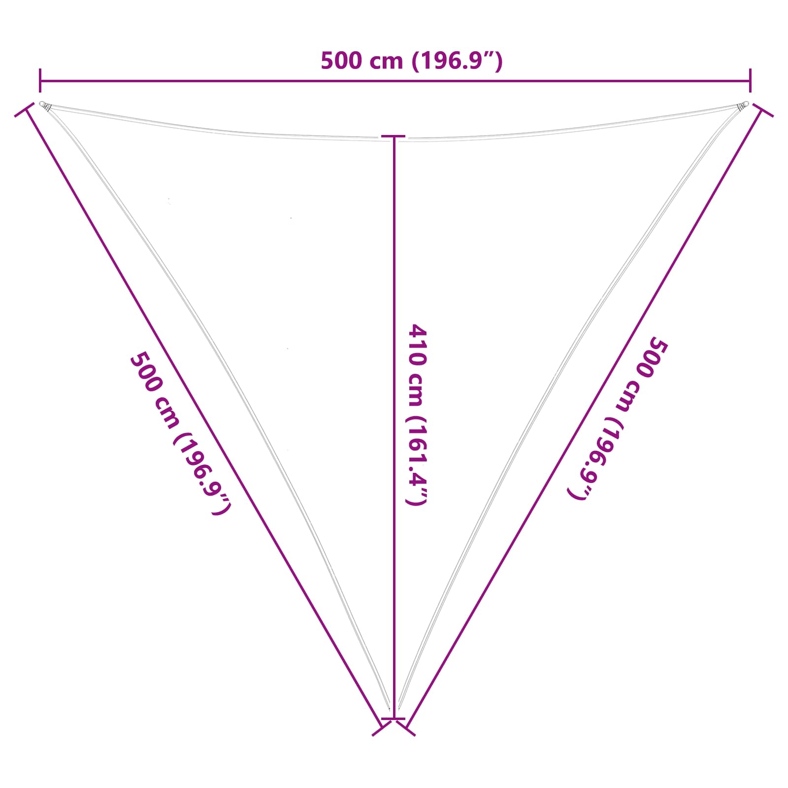 Buiten Zonneschaduwzeil Lichtgrijs en wit. 5 x 5 x 5 m image 10