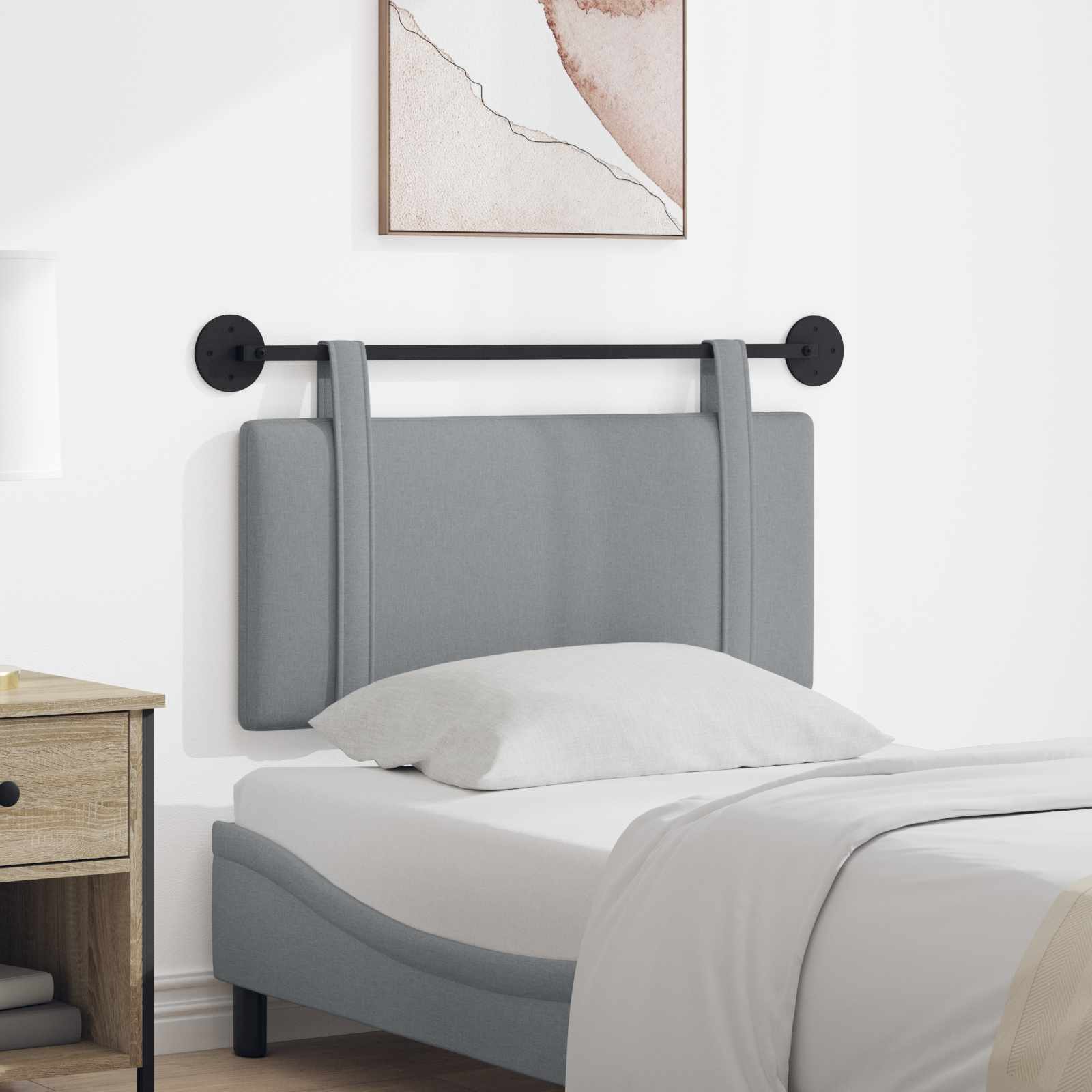 vidaXL Hängevorderseite Wandmontiert Hellgrau 100 x 55 x 5 cm Stoff