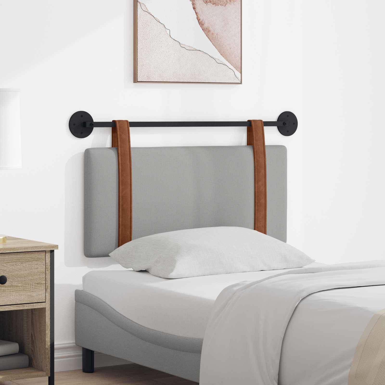 vidaXL Tăblie de pat suspendată Gri nori PU antic