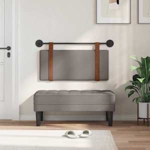 Závěsná čelní deska Nástěnný Taupe 100 x 55 x 5 cm Antický PU - obrázek 3