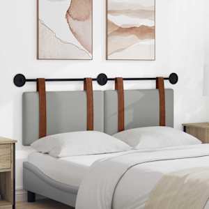 Visoki naslon za glavo Oblačno siva 130 x 55 x 5 cm Antikni PU