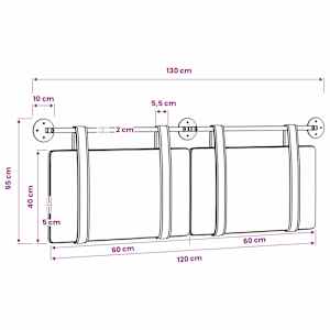 Závěsná čelní deska Světle šedá 130 x 55 x 5 cm Antický PU - obrázek 12