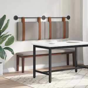 Závěsná čelní deska Nástěnný Taupe 130 x 55 x 5 cm Antický PU - obrázek 4