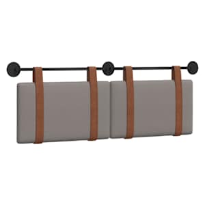 Závěsná čelní deska Nástěnný Taupe 130 x 55 x 5 cm Antický PU - obrázek 2