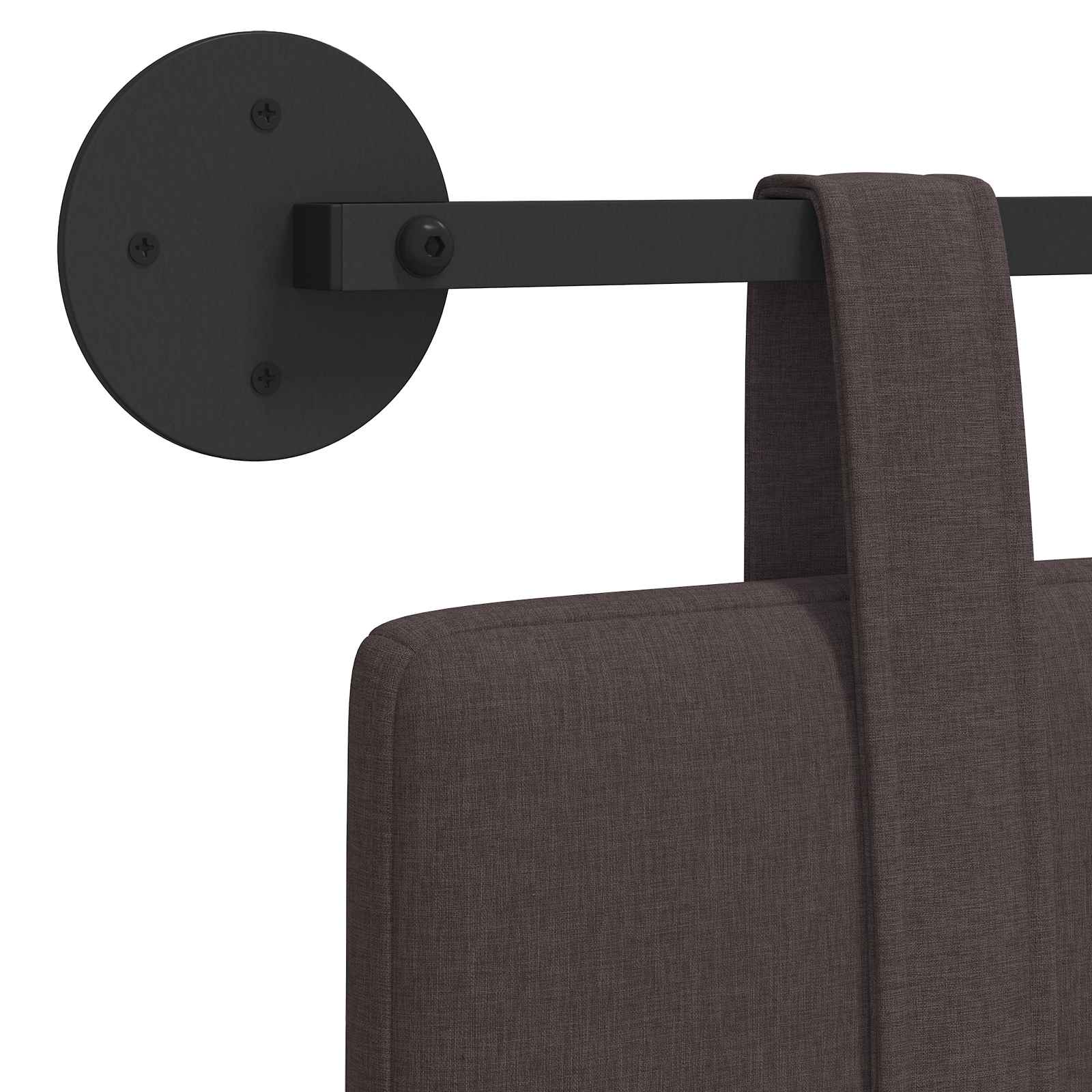 Závěsné čelo postele Tmavě hnědá Textil - obrázek 9