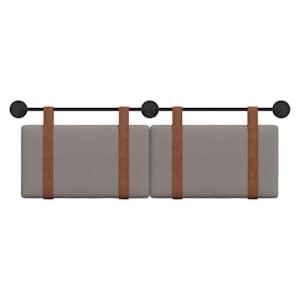 Závěsná čelní deska Nástěnný Taupe 150 x 55 x 5 cm Antický PU - obrázek 5
