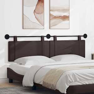 Visoki naslon za glavo Temno rjava 170 x 55 x 5 cm blago